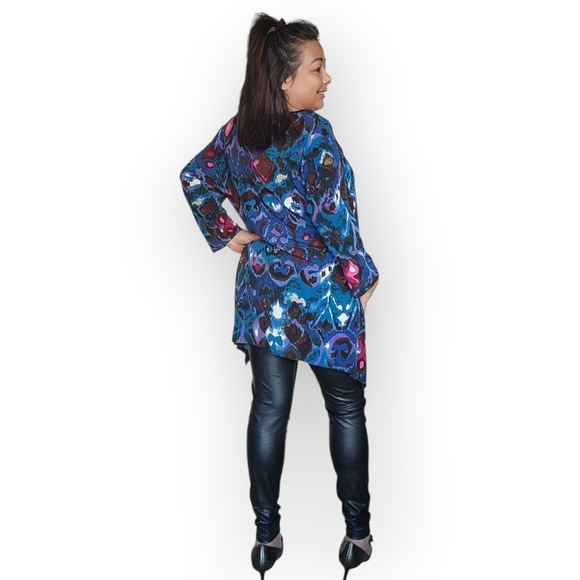 Stylish Blue and Purple Women's Tunic - Picture 3 of 16